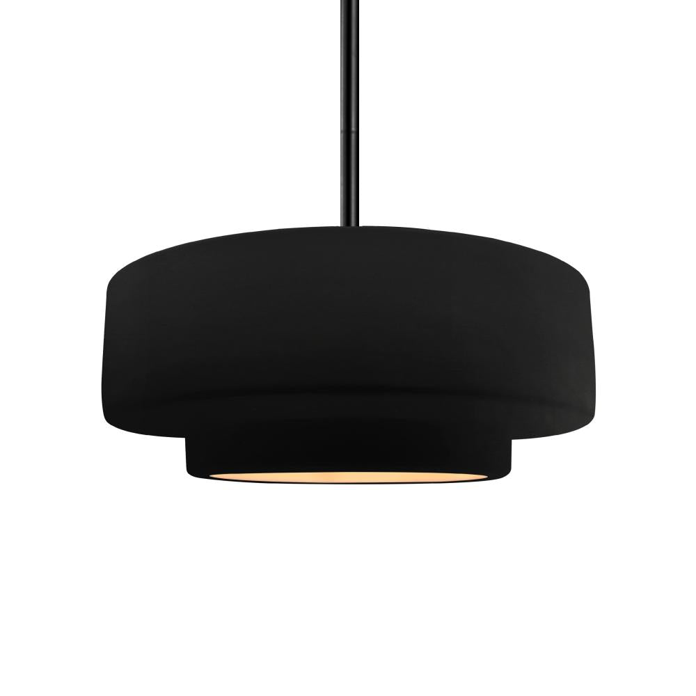 Justice Design Group RADIANCE CER-6543-CBGD-MBLK-RIGID Pendant - Carbon Matte Black With Champagne Gold Internal