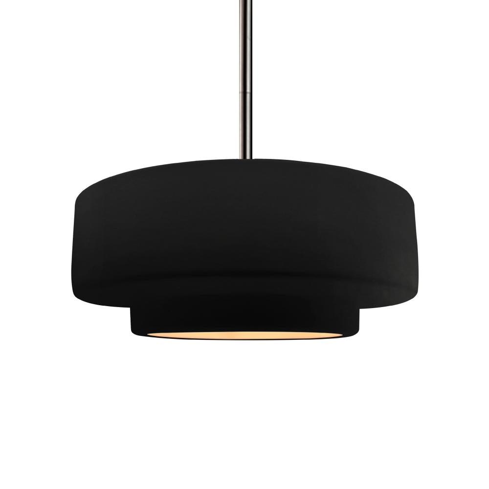 Justice Design Group RADIANCE CER-6543-CBGD-NCKL-RIGID-LED1-700 Pendant - Carbon Matte Black With Champagne Gold Internal