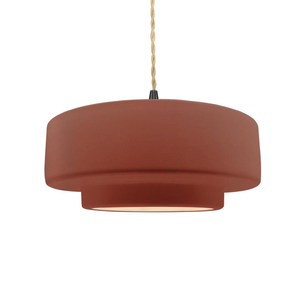 Justice Design Group RADIANCE CER-6543-CLAY-MBLK-BEIG-TWST Pendant - Canyon Clay