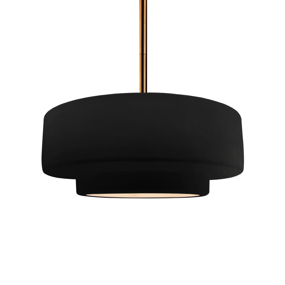 Justice Design Group RADIANCE CER-6543-CRB-BRSS-RIGID Pendant - Carbon Matte Black