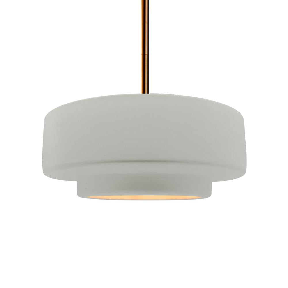 Justice Design Group RADIANCE CER-6543-MTGD-BRSS-RIGID-LED1-700 Pendant - Matte White With Champagne Gold Internal