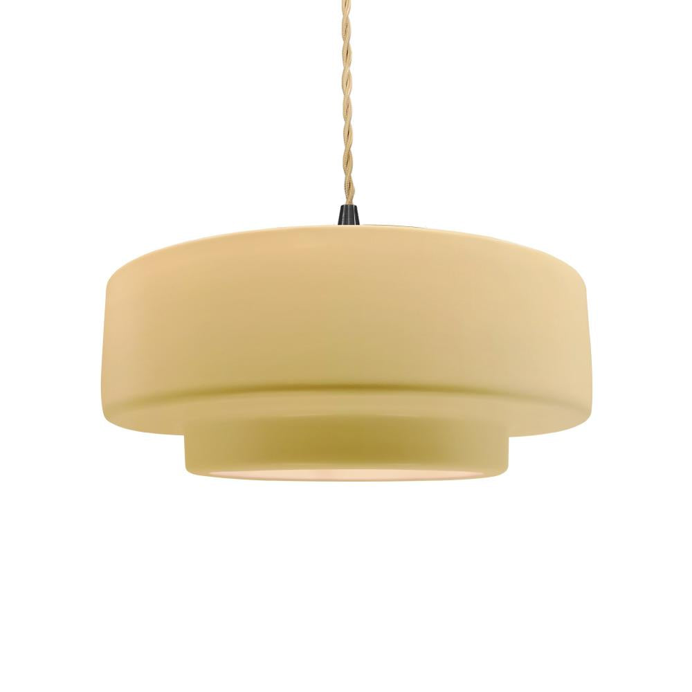 Justice Design Group RADIANCE CER-6543-MYLW-MBLK-BEIG-TWST Pendant - Muted Yellow