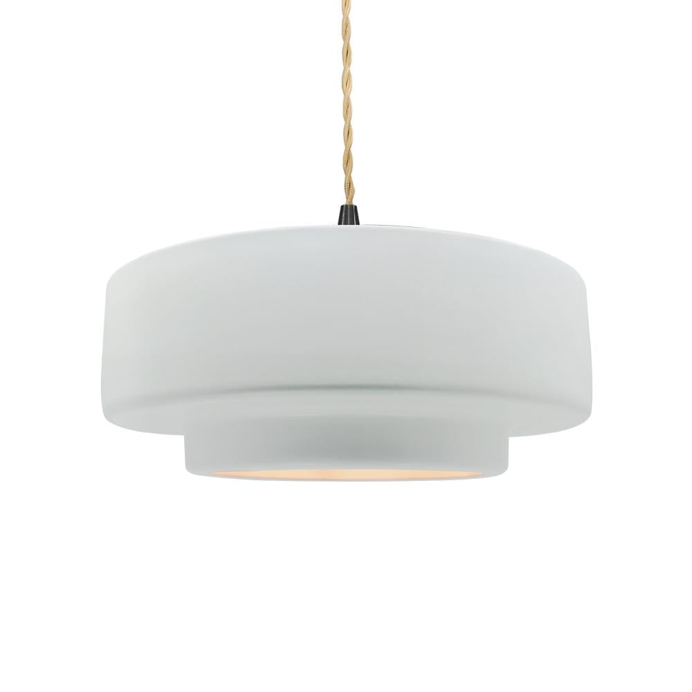 Justice Design Group RADIANCE CER-6543-WHT-MBLK-BEIG-TWST Pendant - Gloss White