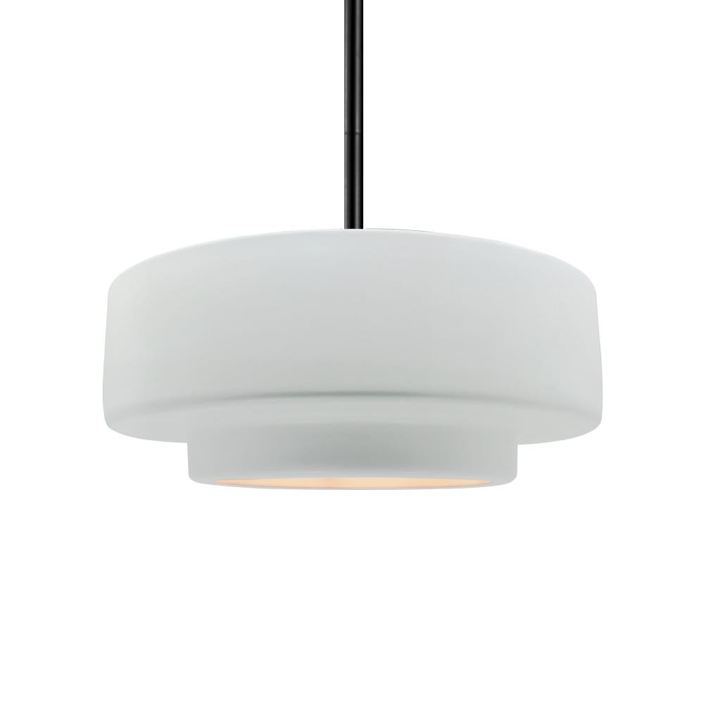 Justice Design Group RADIANCE CER-6543-WHT-MBLK-RIGID Pendant - Gloss White