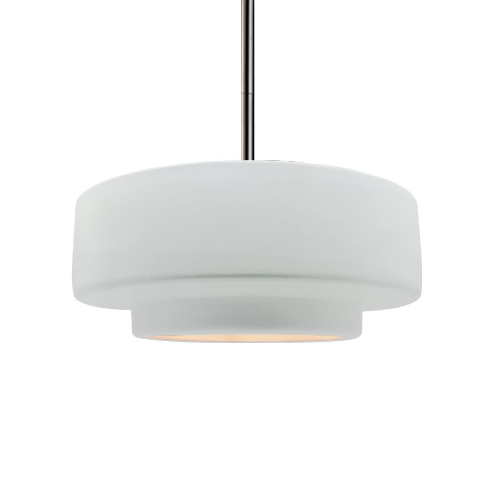 Justice Design Group RADIANCE CER-6543-WHT-NCKL-RIGID Pendant - Gloss White