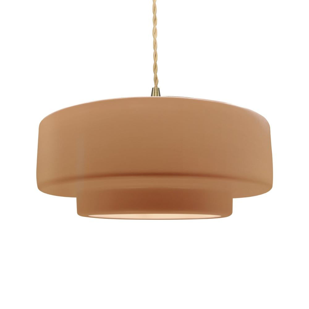 Justice Design Group RADIANCE CER-6545-ADOB-BRSS-BEIG-TWST Pendant - Adobe