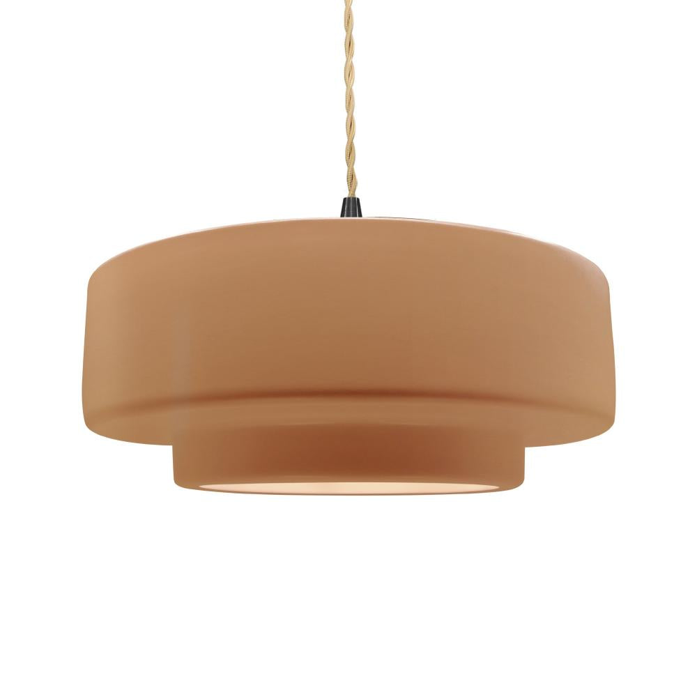 Justice Design Group RADIANCE CER-6545-ADOB-MBLK-BEIG-TWST-LED1-700 Pendant - Adobe