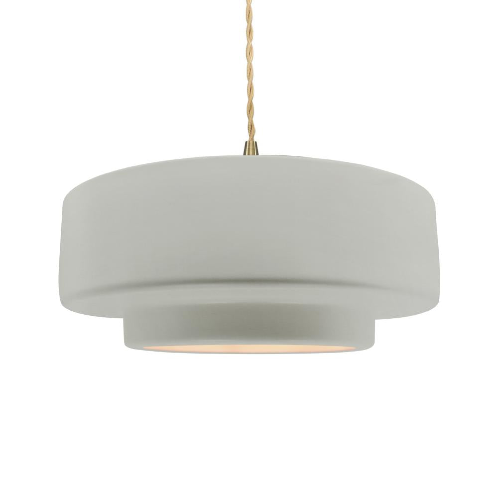 Justice Design Group RADIANCE CER-6545-BIS-BRSS-BEIG-TWST Pendant - Bisque