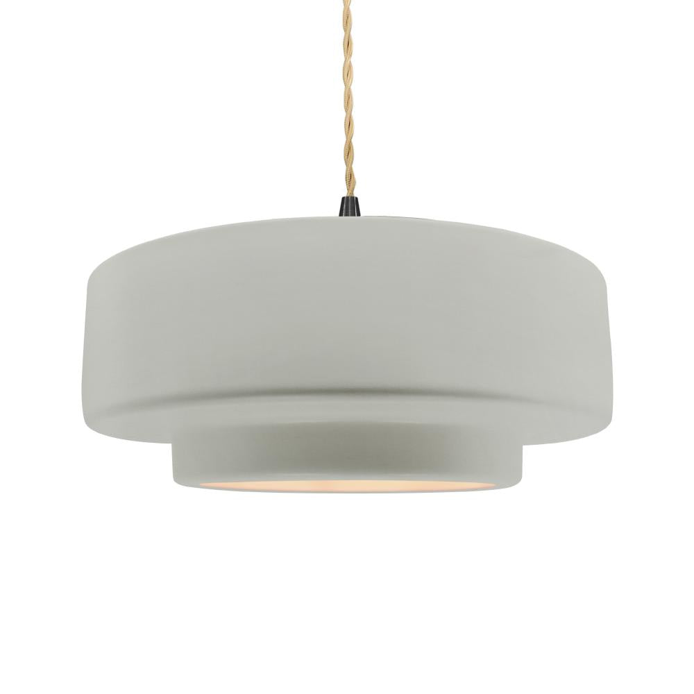 Justice Design Group RADIANCE CER-6545-BIS-MBLK-BEIG-TWST Pendant - Bisque