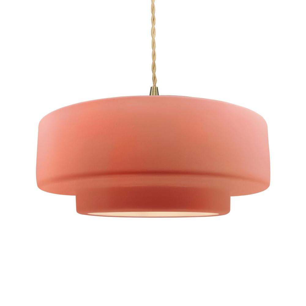 Justice Design Group RADIANCE CER-6545-BSH-BRSS-BEIG-TWST Pendant - Gloss Blush