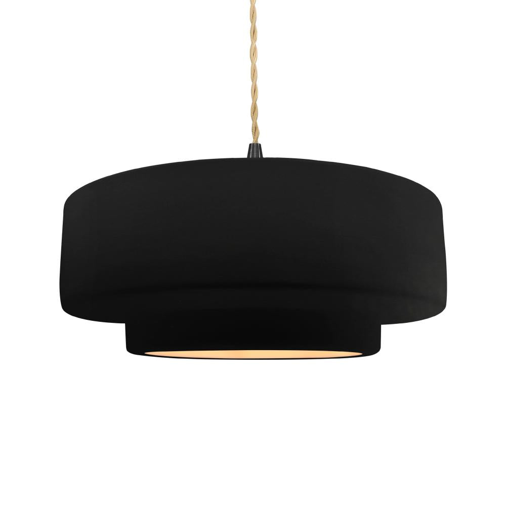 Justice Design Group RADIANCE CER-6545-CBGD-MBLK-BEIG-TWST Pendant - Carbon Matte Black With Champagne Gold Internal