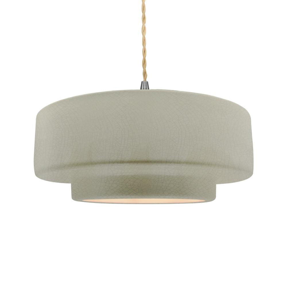 Justice Design Group RADIANCE CER-6545-CKC-NCKL-BEIG-TWST Pendant - Celadon Green Crackle