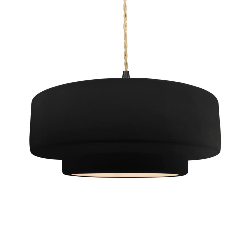 Justice Design Group RADIANCE CER-6545-CRB-MBLK-BEIG-TWST Pendant - Carbon Matte Black