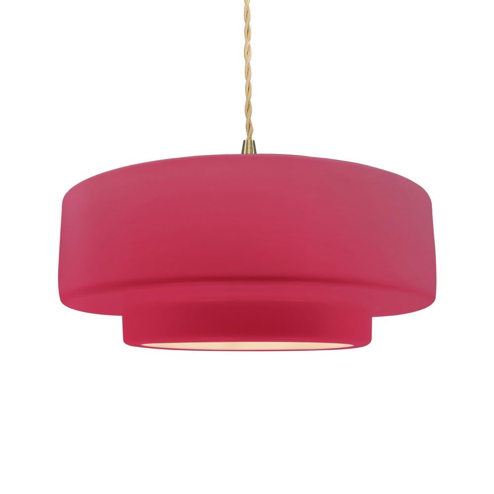 Justice Design Group RADIANCE CER-6545-CRSE-BRSS-BEIG-TWST Pendant - Cerise