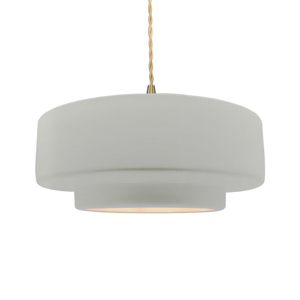 Justice Design Group RADIANCE CER-6545-MAT-BRSS-BEIG-TWST Pendant - Matte White