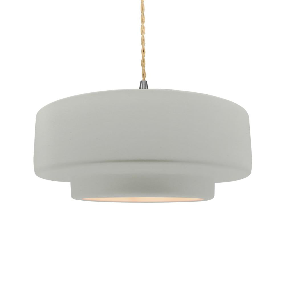 Justice Design Group RADIANCE CER-6545-MAT-NCKL-BEIG-TWST-LED1-700 Pendant - Matte White