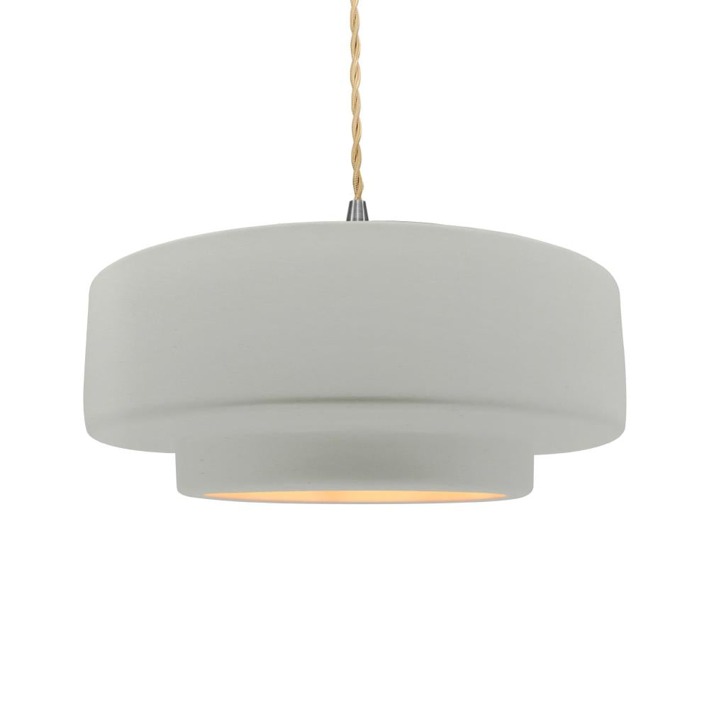 Justice Design Group RADIANCE CER-6545-MTGD-NCKL-BEIG-TWST-LED1-700 Pendant - Matte White With Champagne Gold Internal