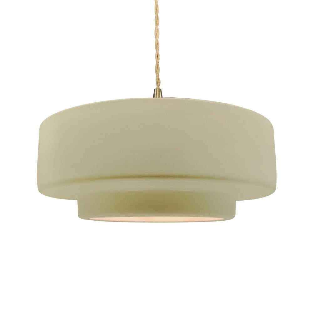 Justice Design Group RADIANCE CER-6545-VAN-BRSS-BEIG-TWST Pendant - Vanilla Gloss