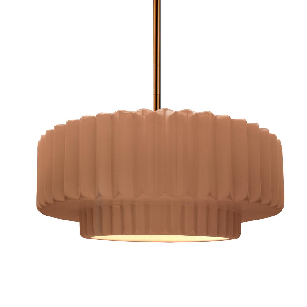 Justice Design Group RADIANCE CER-6553-ADOB-BRSS-RIGID Pendant - Adobe