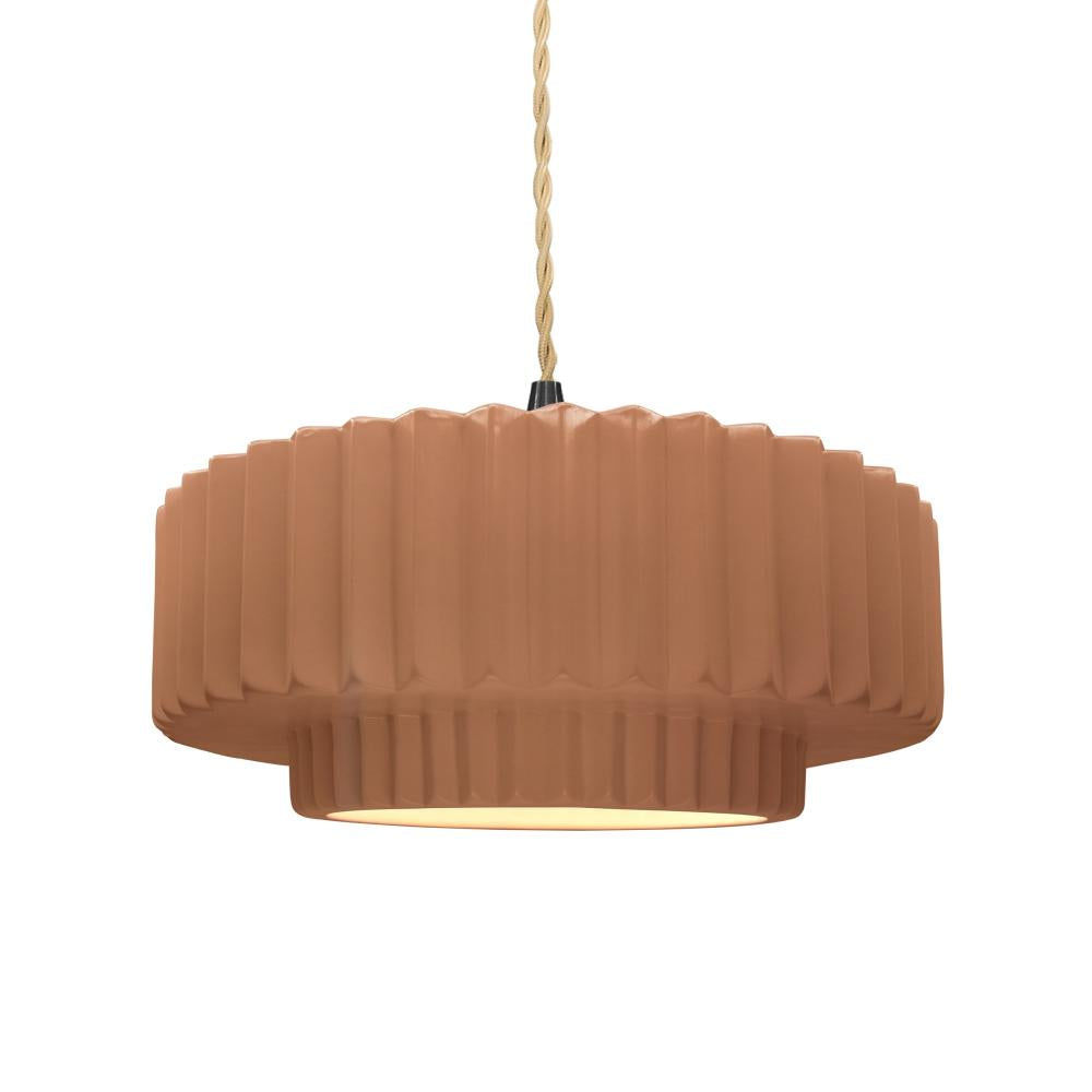 Justice Design Group RADIANCE CER-6553-ADOB-MBLK-BEIG-TWST Pendant - Adobe