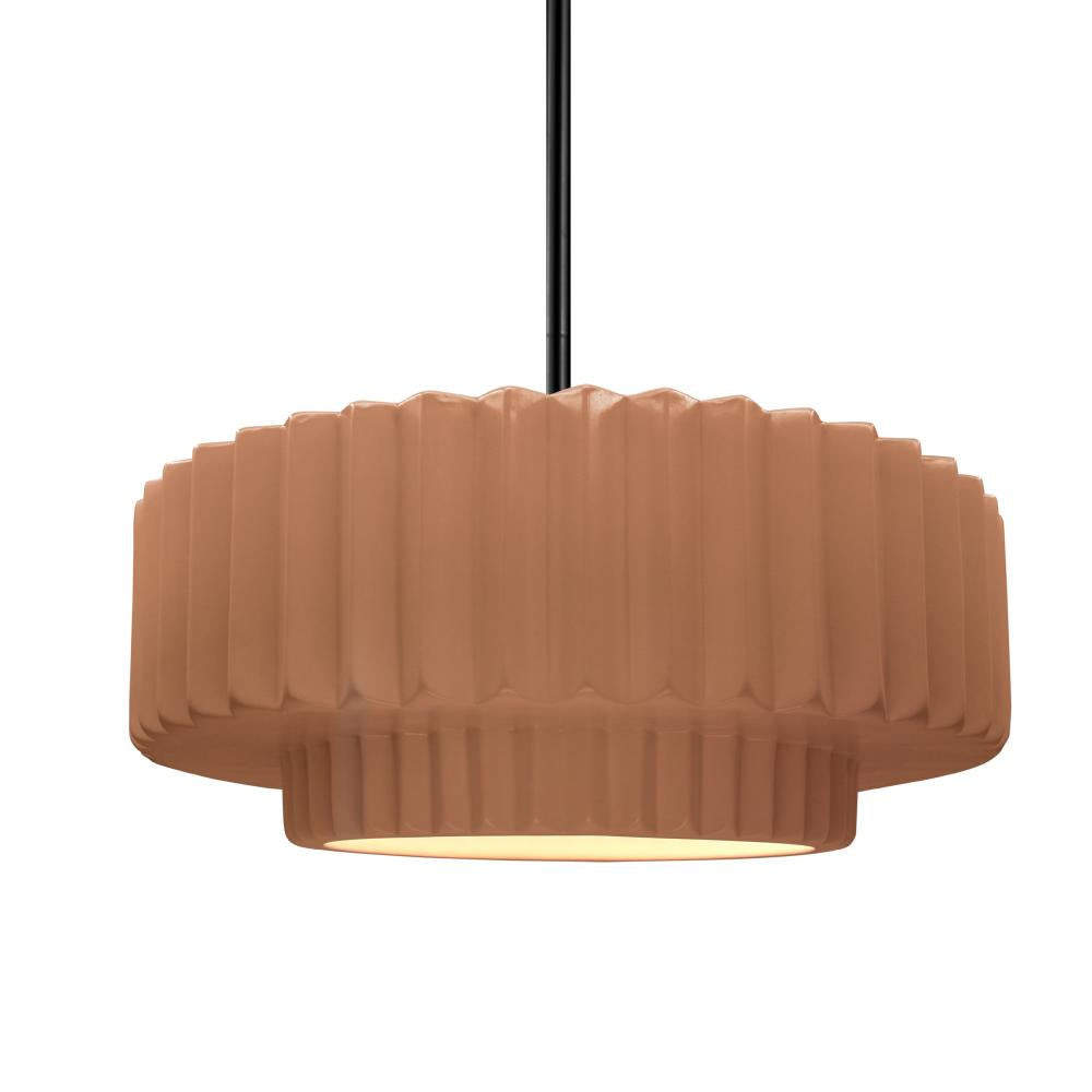 Justice Design Group RADIANCE CER-6553-ADOB-MBLK-RIGID Pendant - Adobe