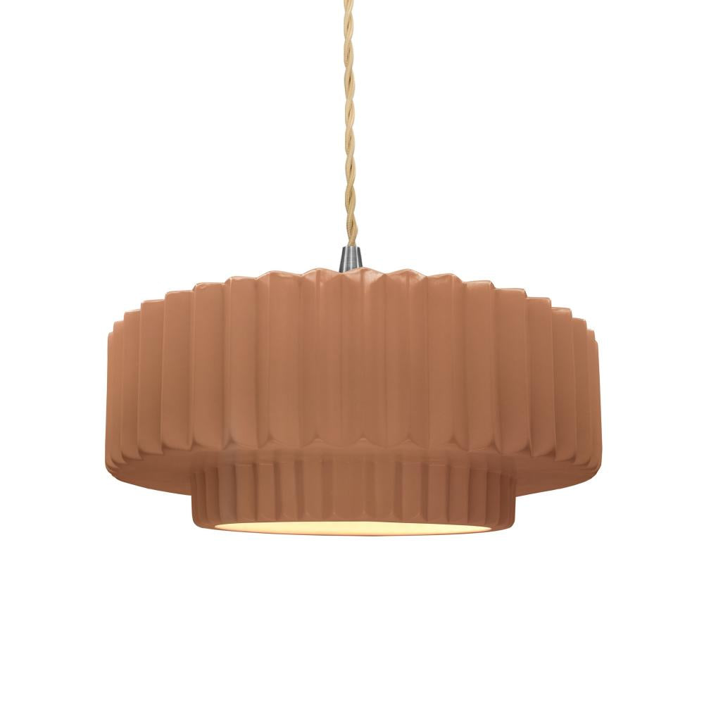 Justice Design Group RADIANCE CER-6553-ADOB-NCKL-BEIG-TWST Pendant - Adobe