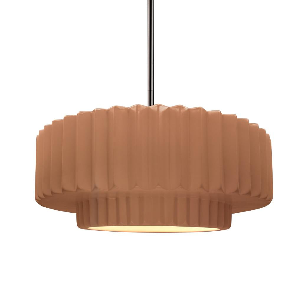 Justice Design Group RADIANCE CER-6553-ADOB-NCKL-RIGID Pendant - Adobe