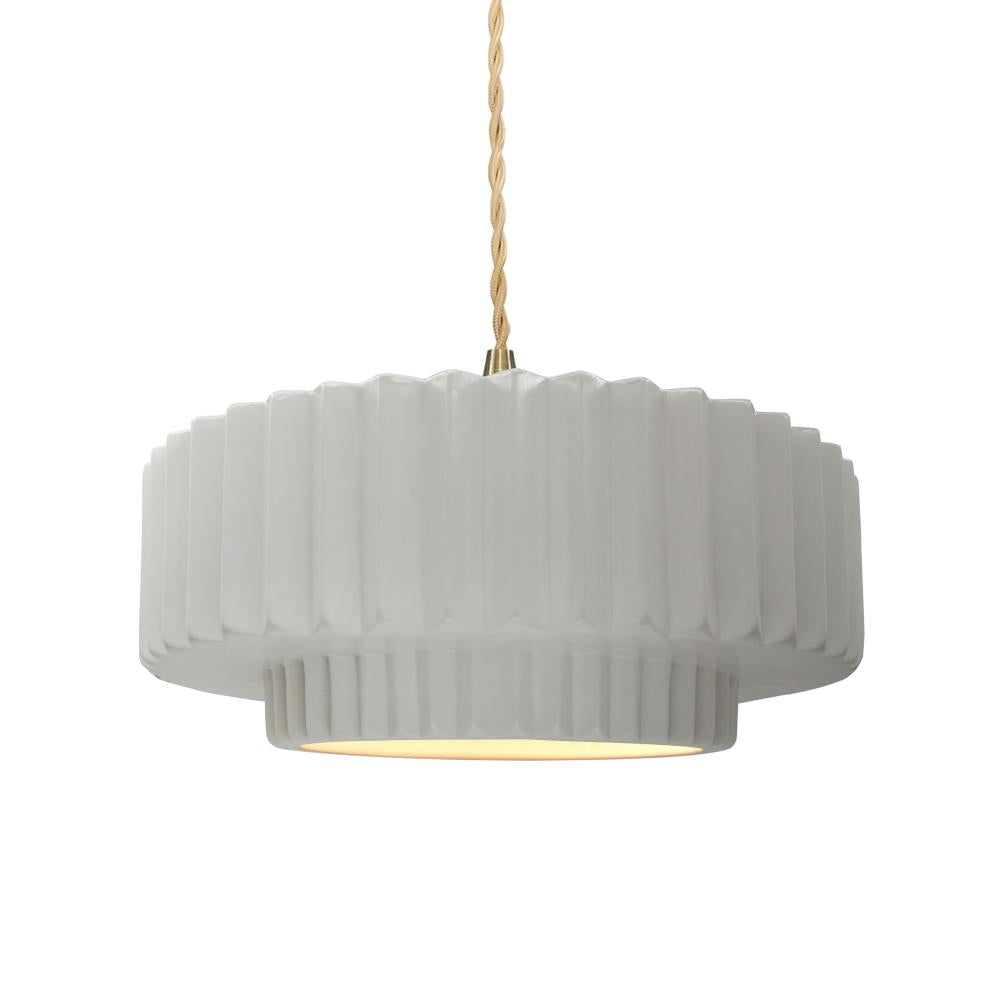 Justice Design Group RADIANCE CER-6553-BIS-BRSS-BEIG-TWST Pendant - Bisque