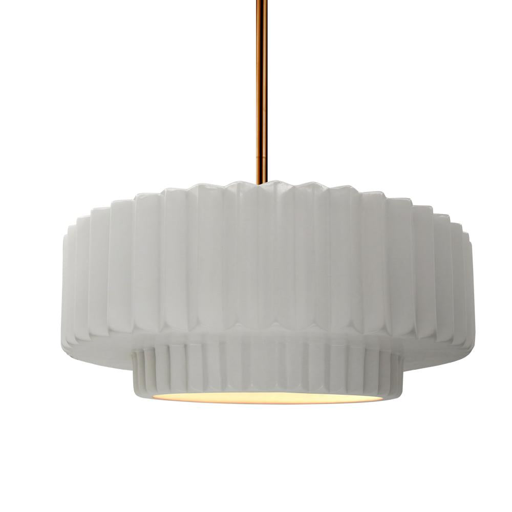 Justice Design Group RADIANCE CER-6553-BIS-BRSS-RIGID Pendant - Bisque