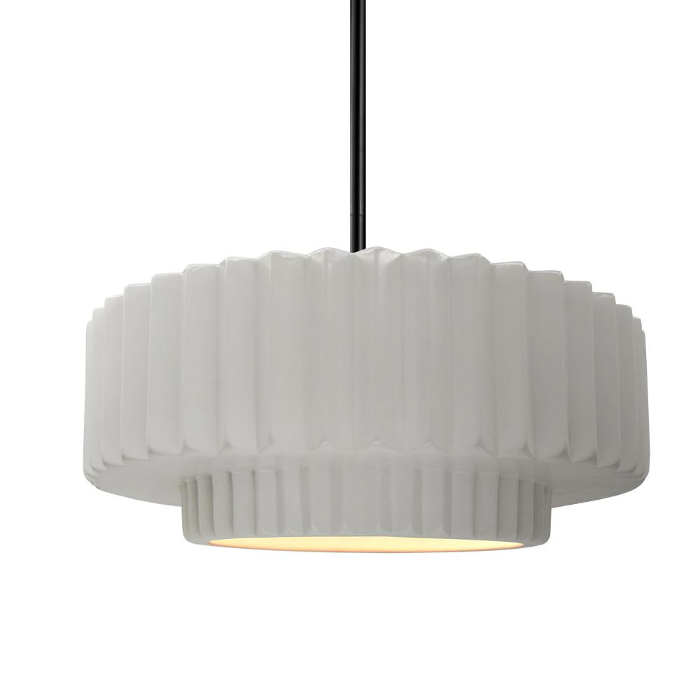 Justice Design Group RADIANCE CER-6553-BIS-MBLK-RIGID Pendant - Bisque