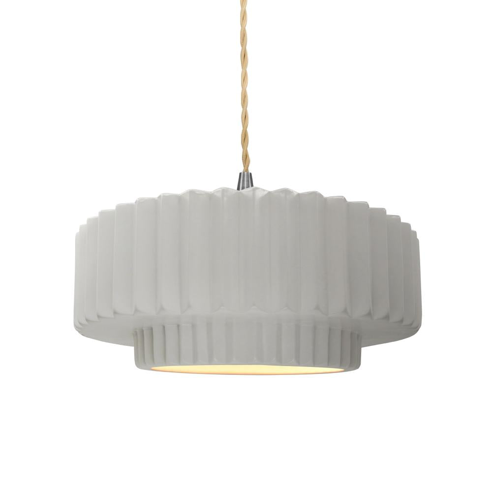 Justice Design Group RADIANCE CER-6553-BIS-NCKL-BEIG-TWST Pendant - Bisque