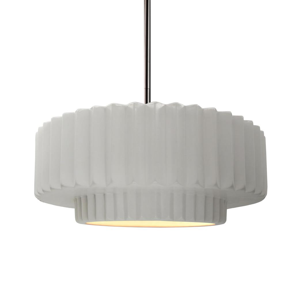 Justice Design Group RADIANCE CER-6553-BIS-NCKL-RIGID Pendant - Bisque