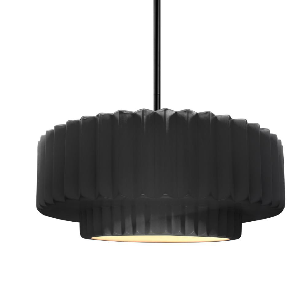 Justice Design Group RADIANCE CER-6553-BKMT-MBLK-RIGID Pendant - Gloss Black With Matte White Internal