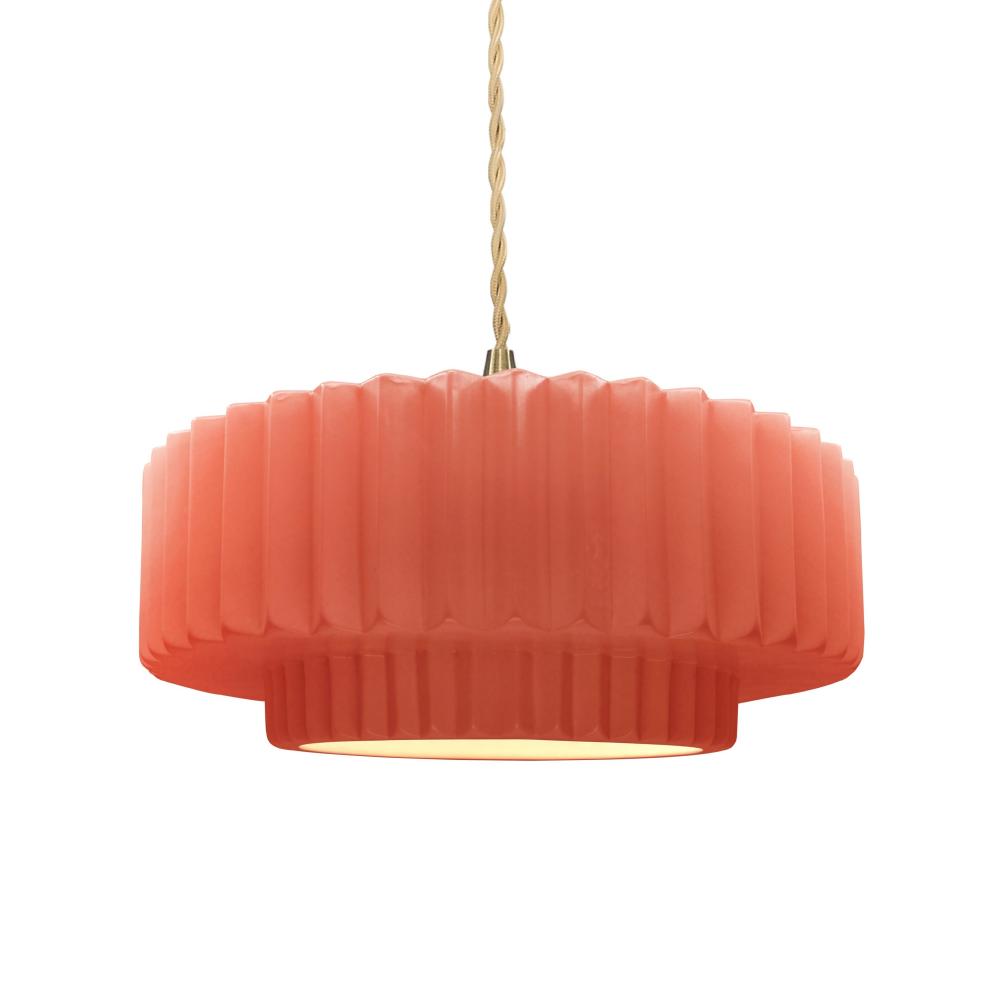 Justice Design Group RADIANCE CER-6553-BSH-BRSS-BEIG-TWST Pendant - Gloss Blush