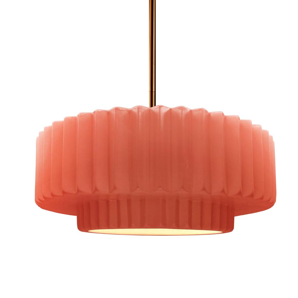 Justice Design Group RADIANCE CER-6553-BSH-BRSS-RIGID Pendant - Gloss Blush