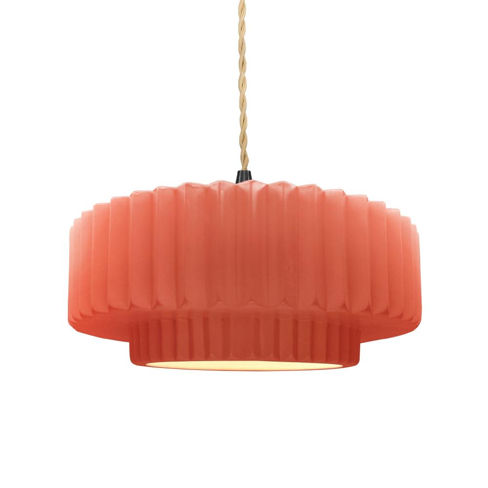 Justice Design Group RADIANCE CER-6553-BSH-MBLK-BEIG-TWST Pendant - Gloss Blush