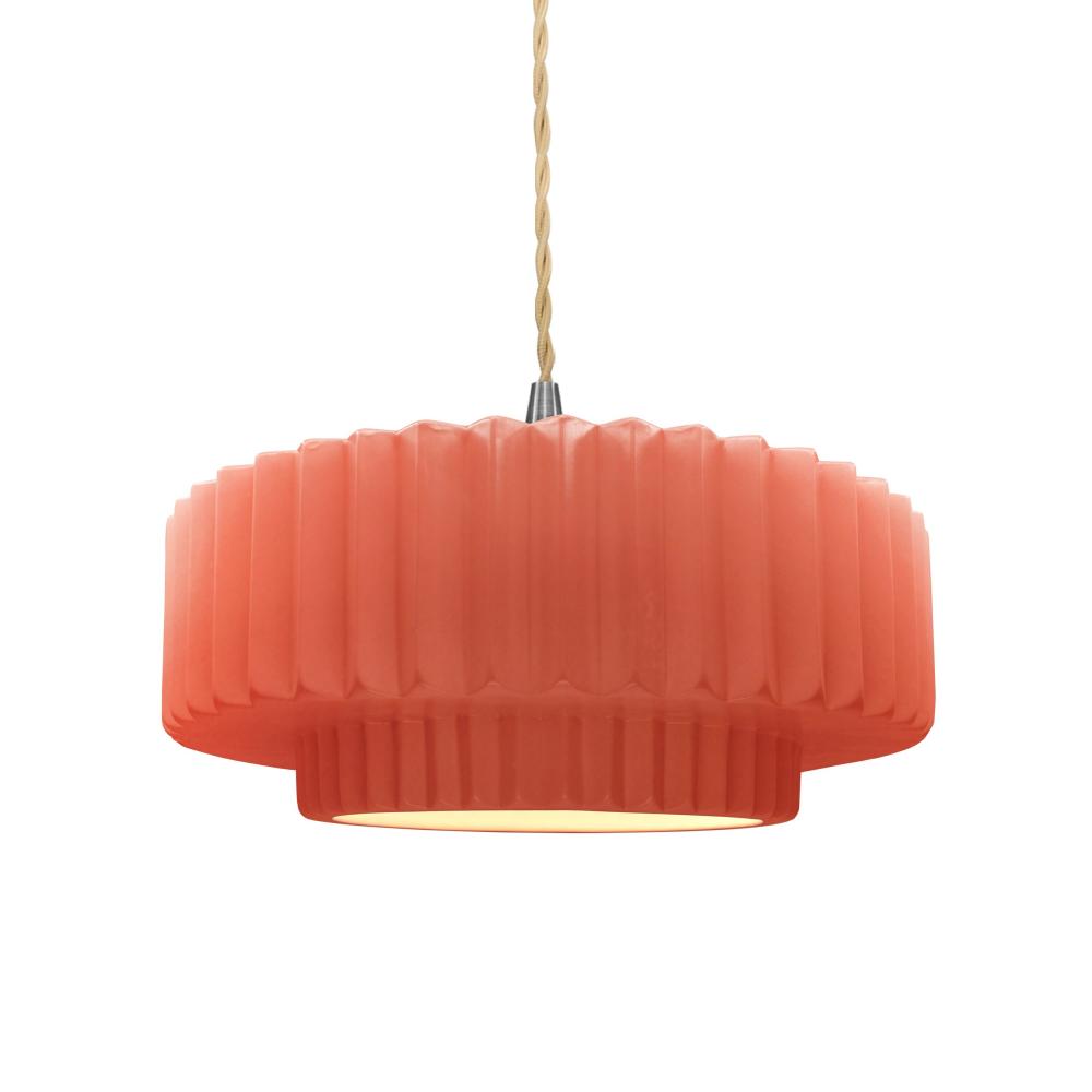 Justice Design Group RADIANCE CER-6553-BSH-NCKL-BEIG-TWST Pendant - Gloss Blush