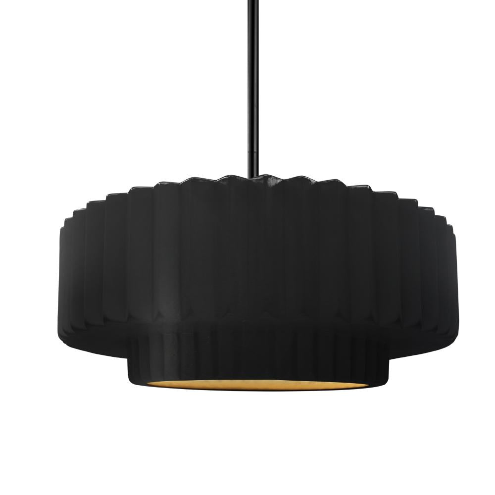 Justice Design Group RADIANCE CER-6553-CBGD-MBLK-RIGID Pendant - Carbon Matte Black With Champagne Gold Internal