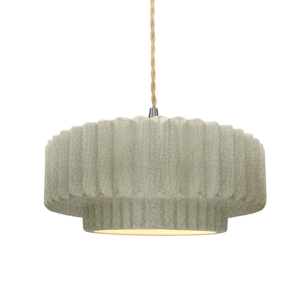 Justice Design Group RADIANCE CER-6553-CKC-NCKL-BEIG-TWST-LED1-700 Pendant - Celadon Green Crackle