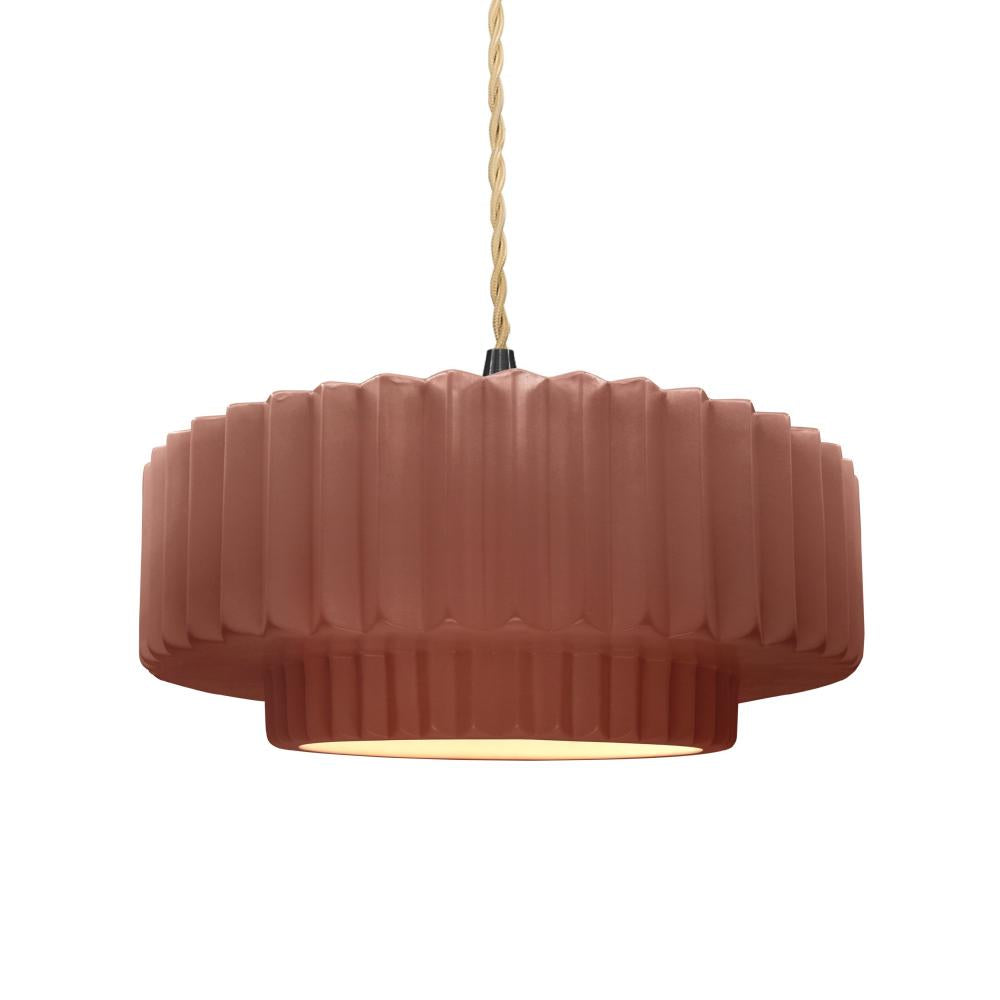 Justice Design Group RADIANCE CER-6553-CLAY-MBLK-BEIG-TWST Pendant - Canyon Clay