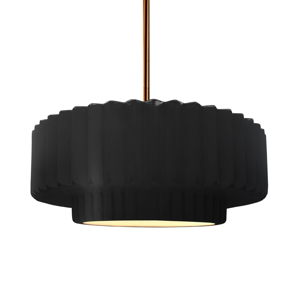 Justice Design Group RADIANCE CER-6553-CRB-BRSS-RIGID Pendant - Carbon Matte Black