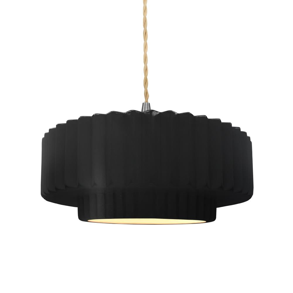 Justice Design Group RADIANCE CER-6553-CRB-NCKL-BEIG-TWST Pendant - Carbon Matte Black