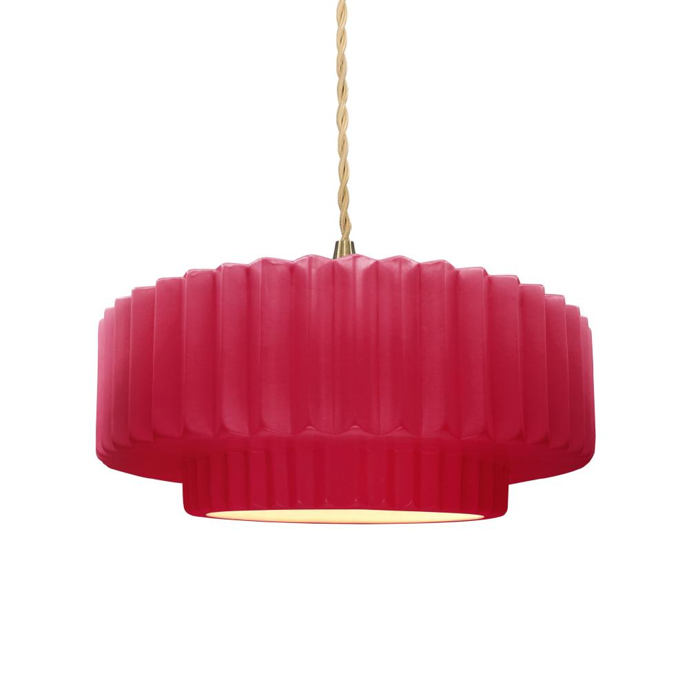 Justice Design Group RADIANCE CER-6553-CRSE-BRSS-BEIG-TWST Pendant - Cerise