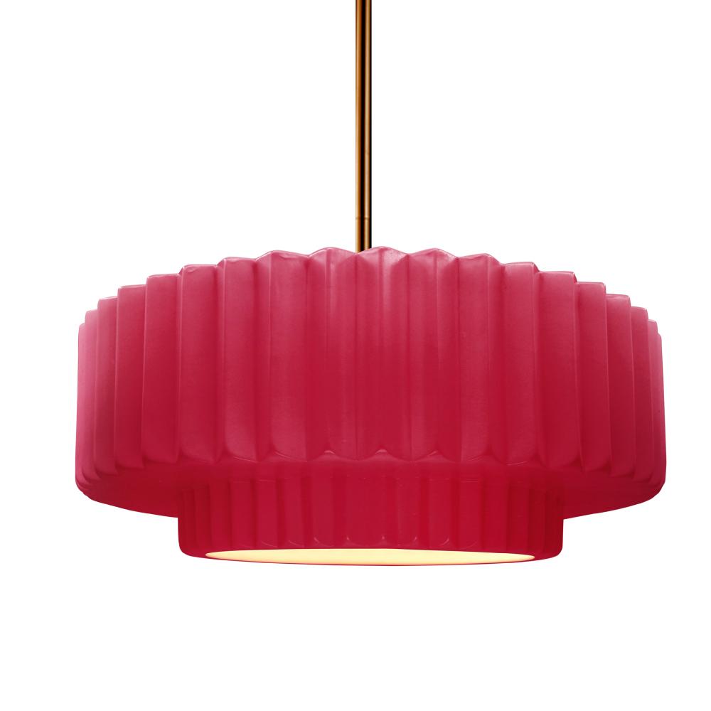 Justice Design Group RADIANCE CER-6553-CRSE-BRSS-RIGID Pendant - Cerise