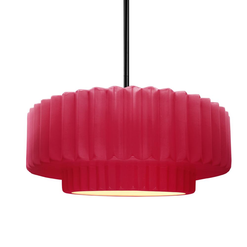 Justice Design Group RADIANCE CER-6553-CRSE-MBLK-RIGID Pendant - Cerise