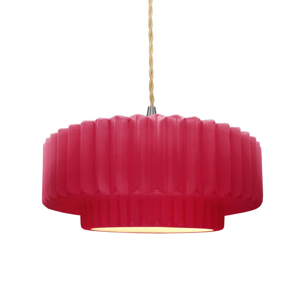 Justice Design Group RADIANCE CER-6553-CRSE-NCKL-BEIG-TWST Pendant - Cerise