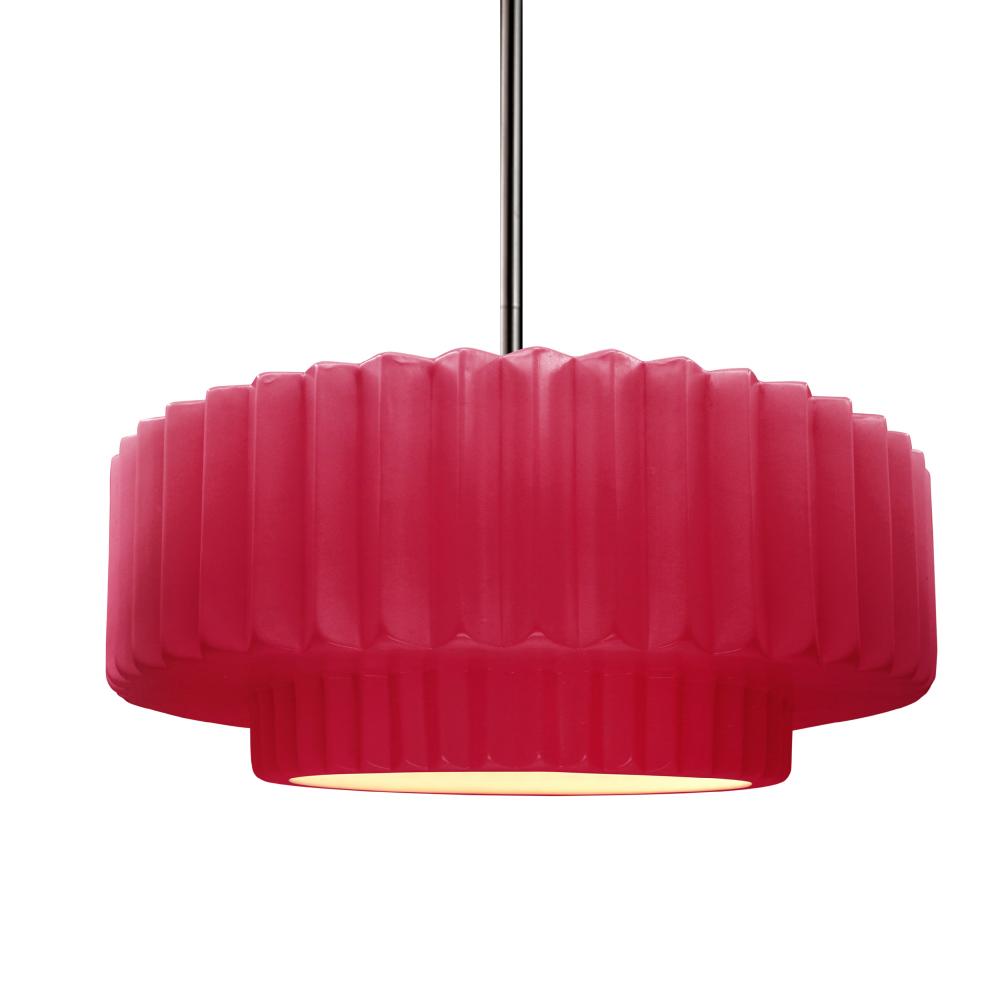 Justice Design Group RADIANCE CER-6553-CRSE-NCKL-RIGID Pendant - Cerise