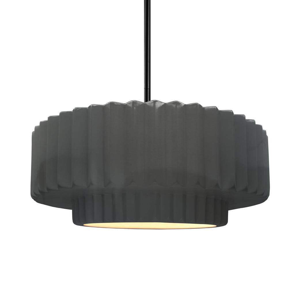 Justice Design Group RADIANCE CER-6553-GRY-MBLK-RIGID Pendant - Gloss Grey