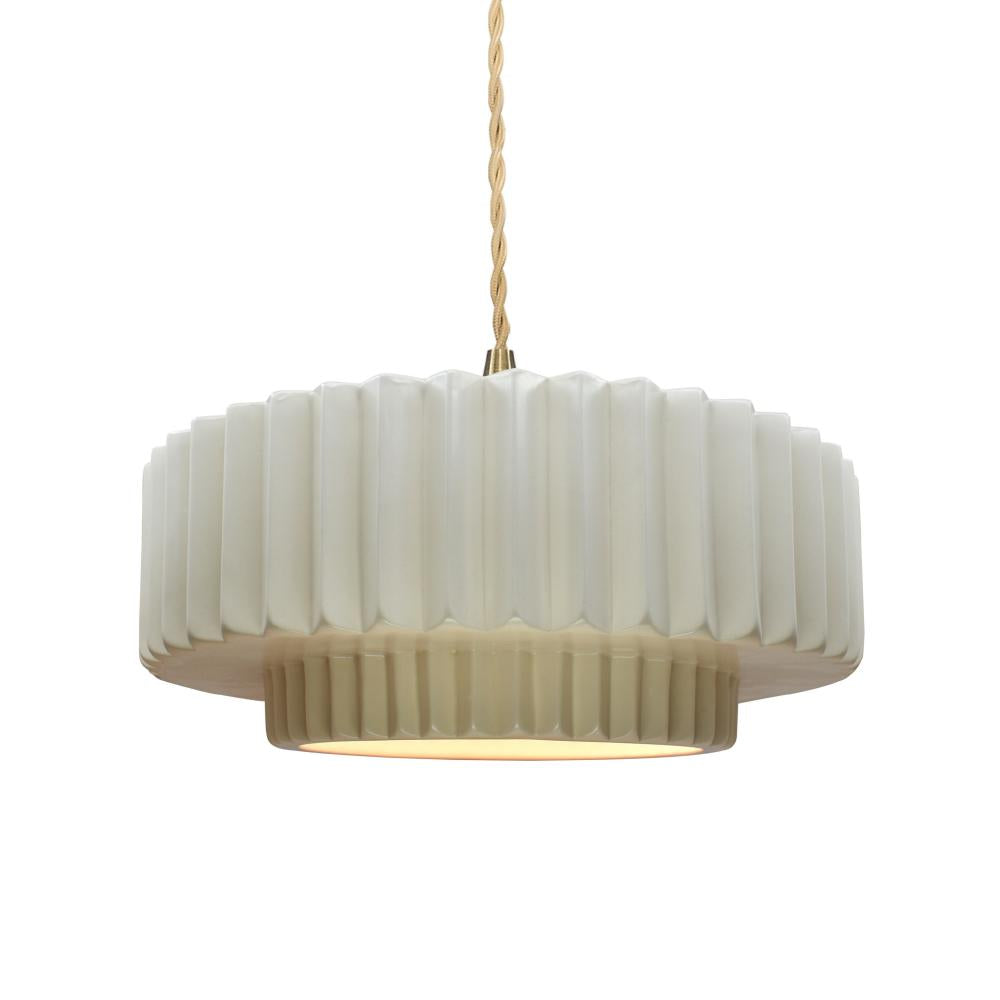 Justice Design Group RADIANCE CER-6553-MAT-BRSS-BEIG-TWST Pendant - Matte White