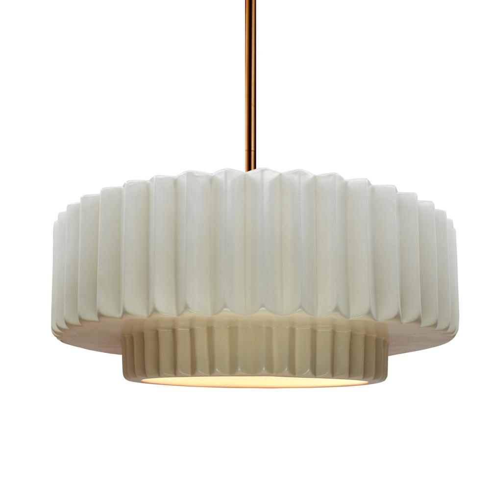 Justice Design Group RADIANCE CER-6553-MAT-BRSS-RIGID Pendant - Matte White